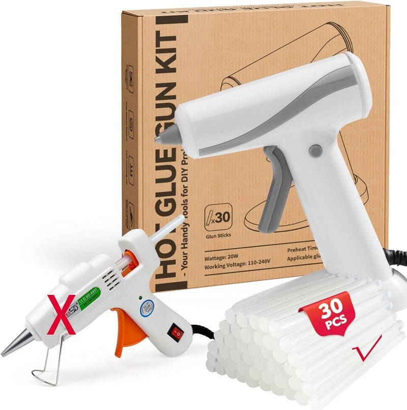 Krightlink Mini hot glue gun Kit with 30 Glue Sticks, Hot Melt, High Temp for School Crafts DIY Arts and Quick Home Repairs (Orange Glue Gun) - Image 1